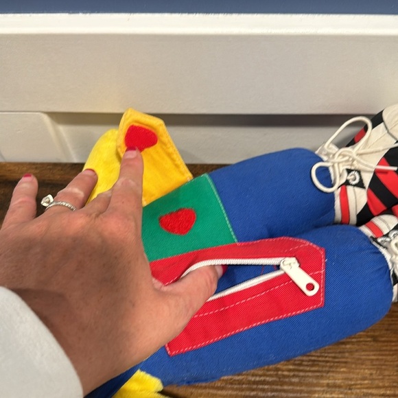 Vintage Gund Teach Me Blossom Yellow Teddy Bear Zip Button Tie Plush Toy - Picture 10 of 14